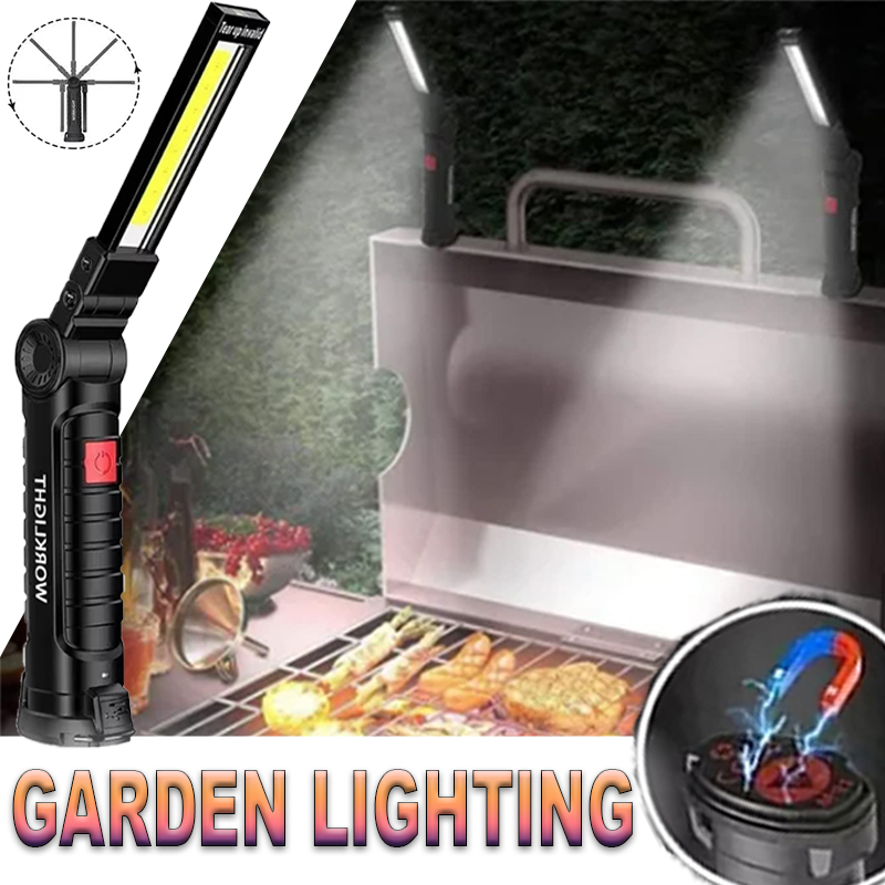 Outdoor Lighting Rechargeable - Portable LED Flashlight with Magnetic Hook