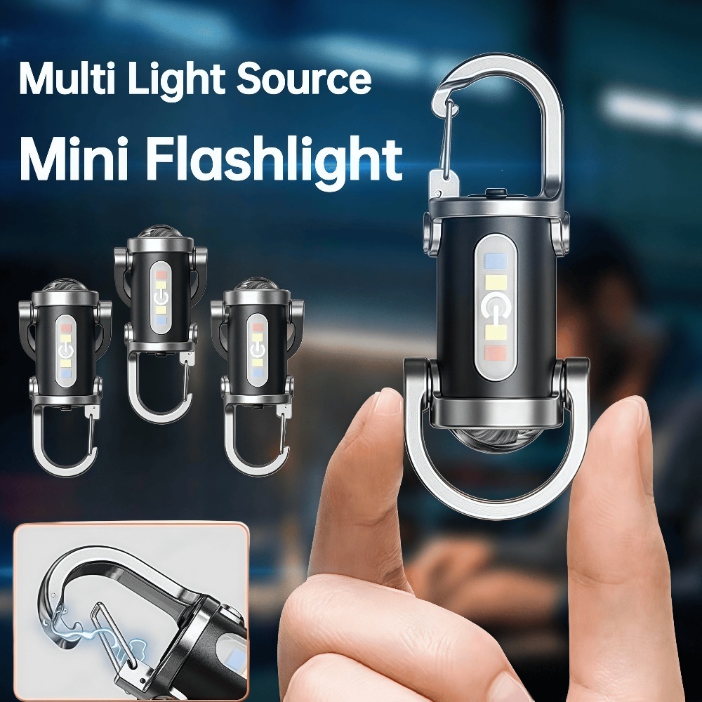 Outdoor Lighting Rechargeable - Portable Keychain Light Mini Keyring Flashlight