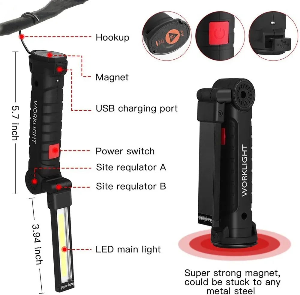 Portable COB LED Flashlight US - огляд і ціна Outdoor Lighting Rechargeable