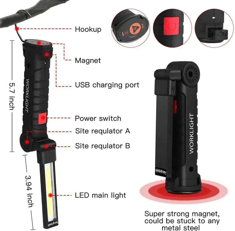 LED COB Flashlight USB Recharg - огляд і ціна Outdoor Lighting Rechargeable
